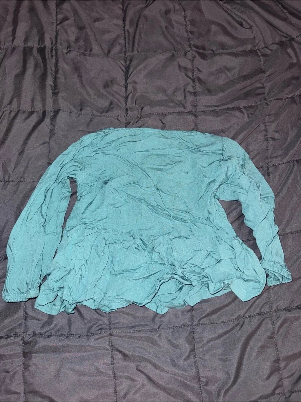 Carter's Toddler Aqua Long Sleeve Ruffle Top